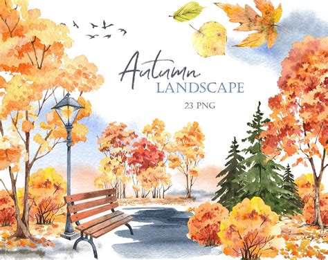 fall watercolor landscapes|free fall watercolor clip art.